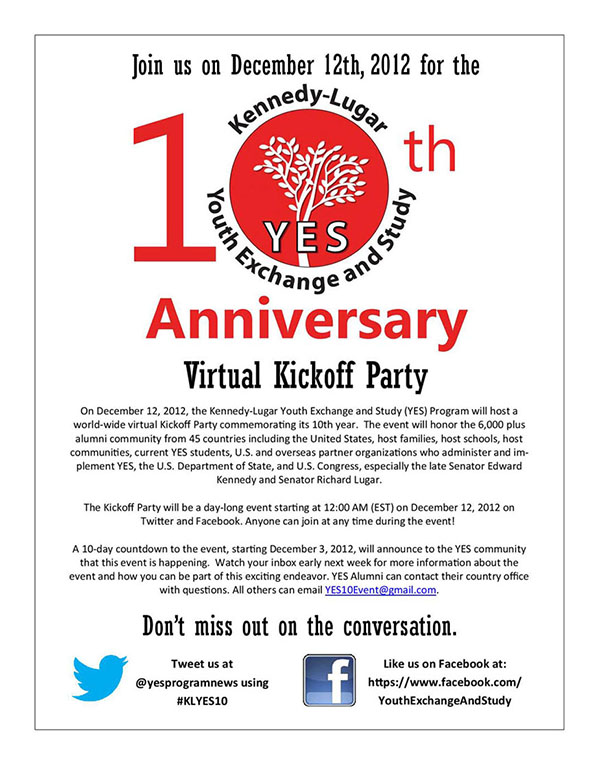 YES Anniversary Flyer